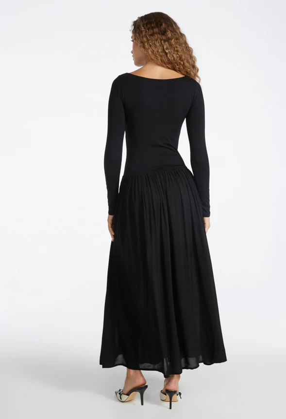 Boatneck Long Sleeve Maxi Dress - Image 2