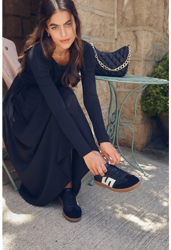 Boatneck Long Sleeve Maxi Dress - Image 4