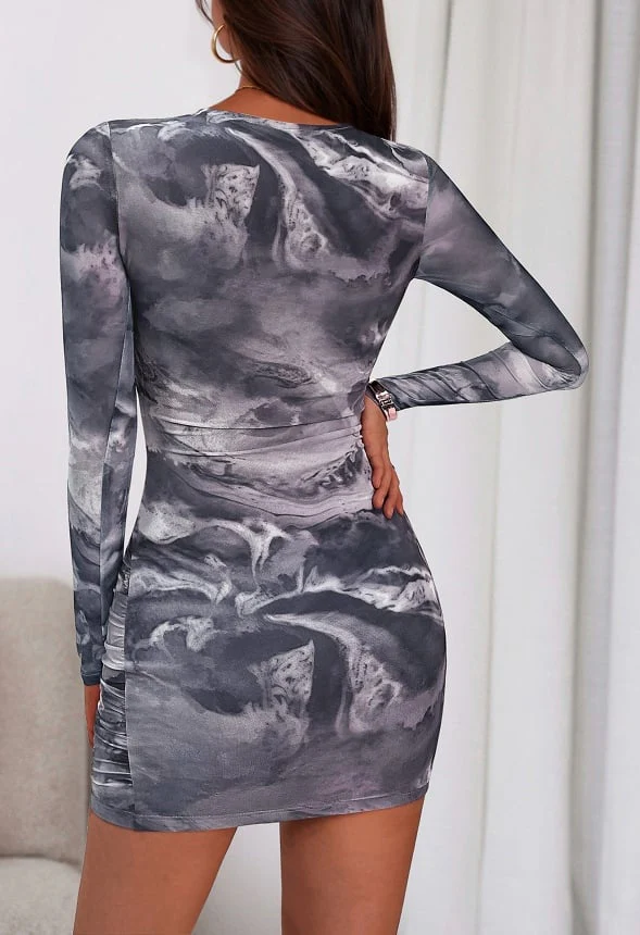 Bodycon Long Sleeve Party Dress - Image 3