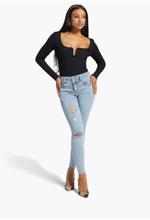 Booty Lifter Distressed Jeans - Image 3