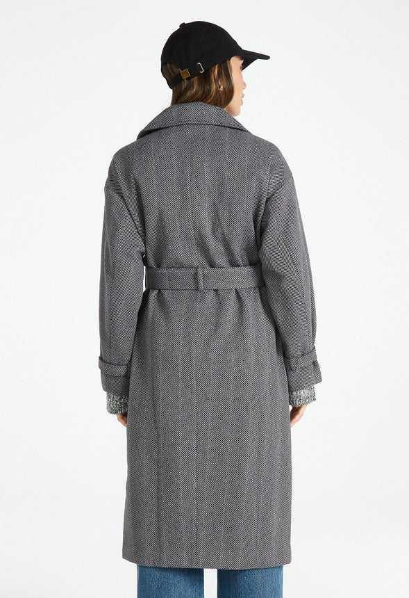 Boss Herringbone Wool Coat - Image 3
