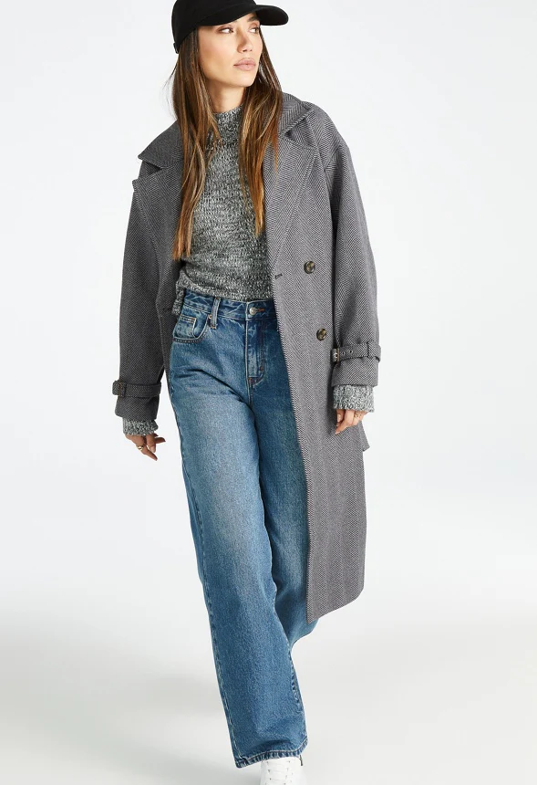 Boss Herringbone Wool Coat - Image 5
