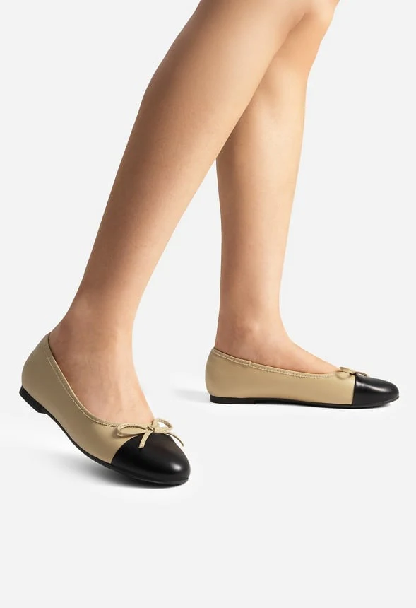Bow Dual-tone Cap Toe Flats - Image 2