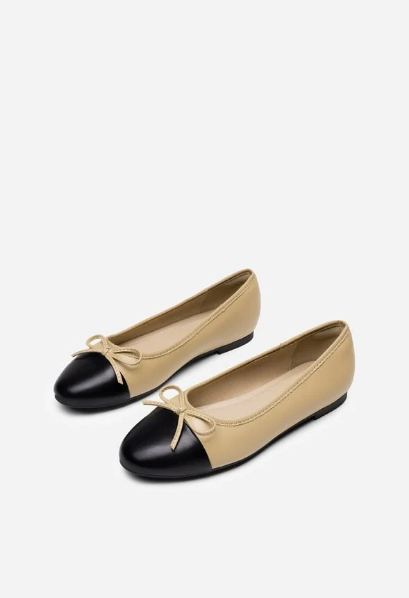 Bow Dual-tone Cap Toe Flats - Image 4