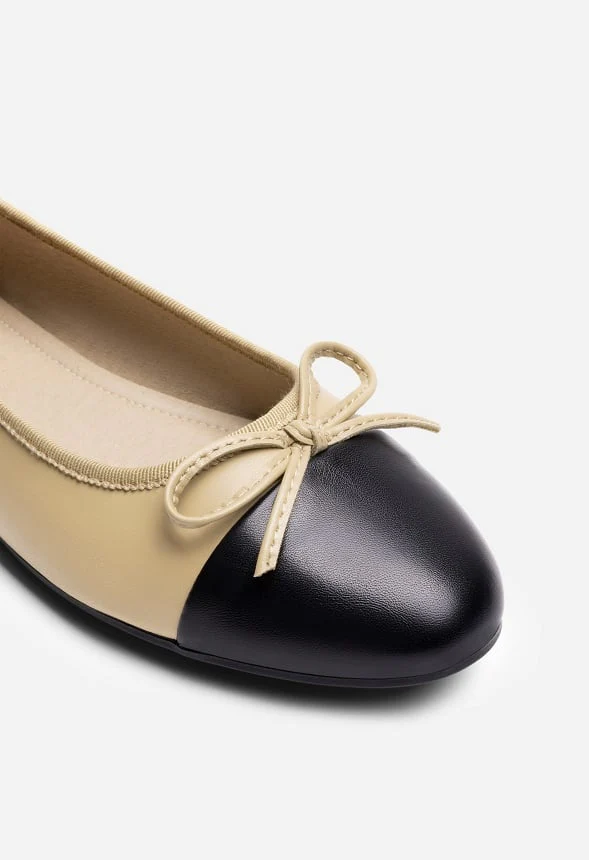 Bow Dual-tone Cap Toe Flats - Image 6