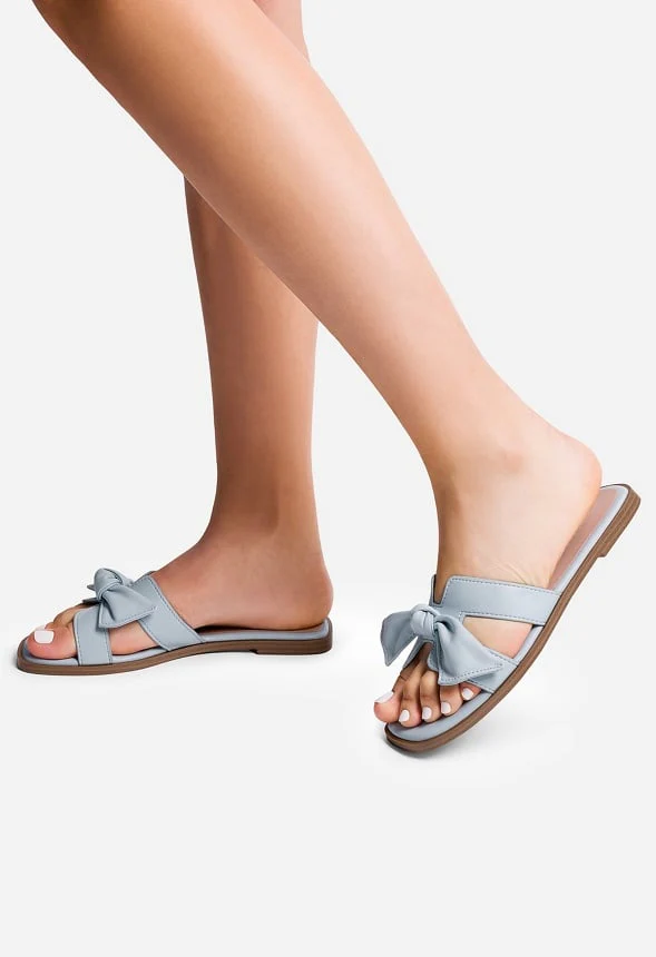 Bow Flat Slide Sandals - Image 2