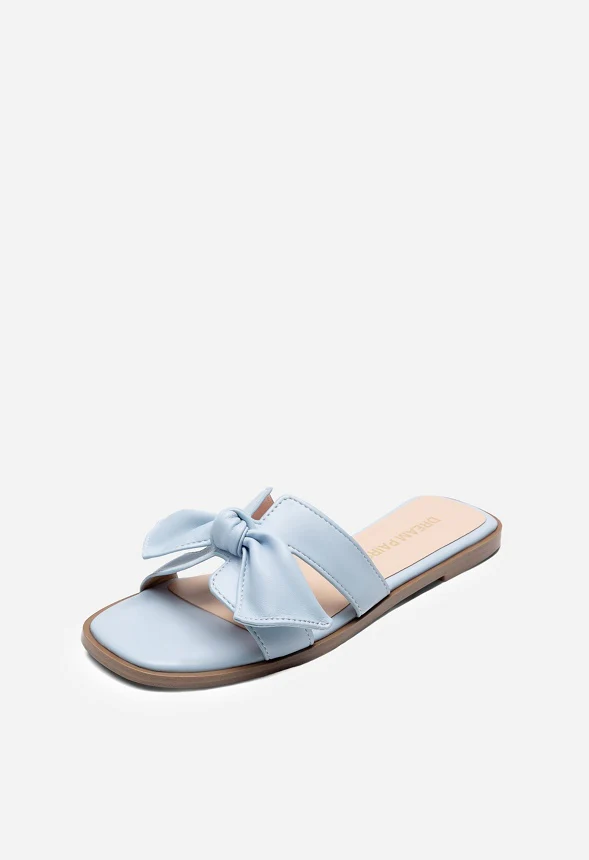 Bow Flat Slide Sandals - Image 3