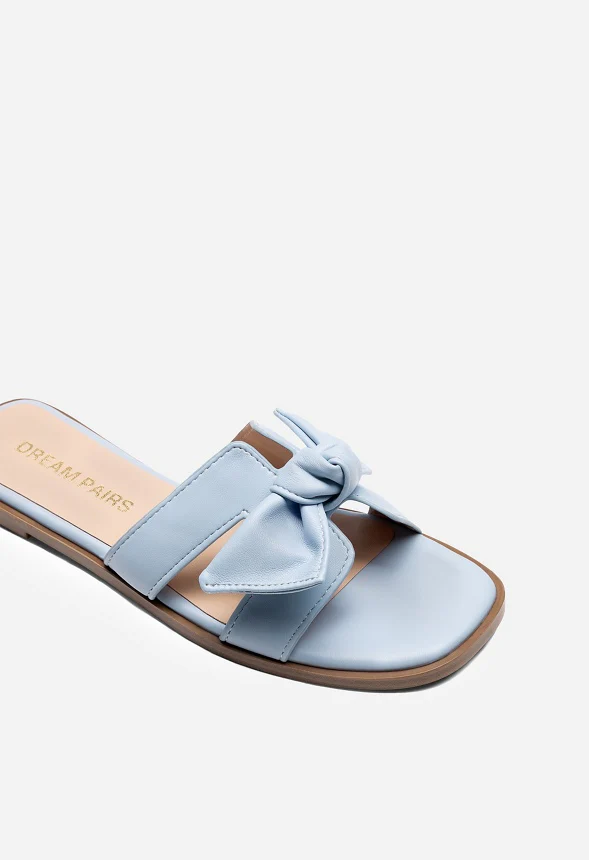 Bow Flat Slide Sandals - Image 4