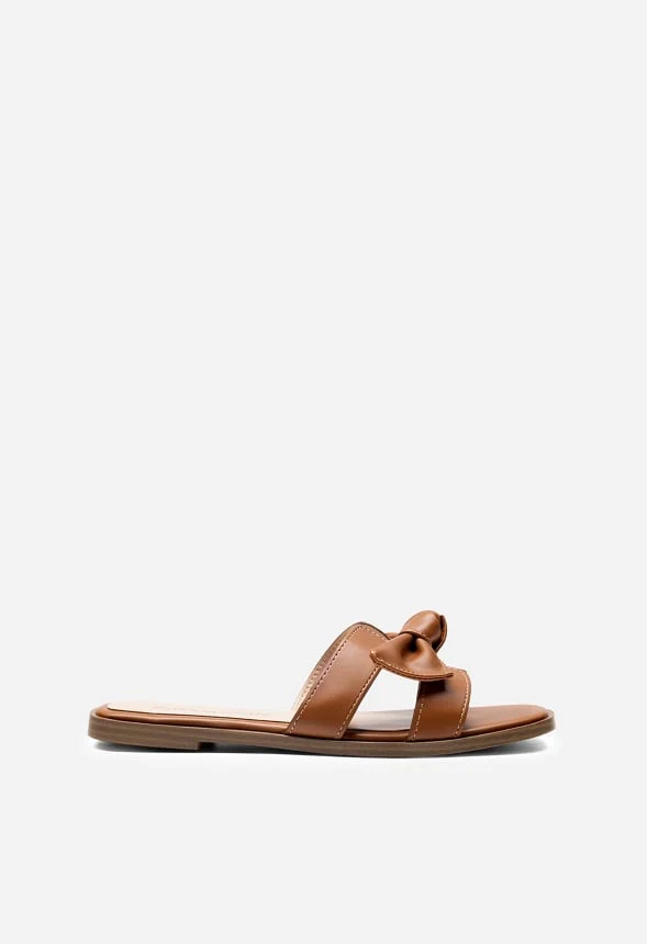 Bow Flat Slide Sandals - Image 7