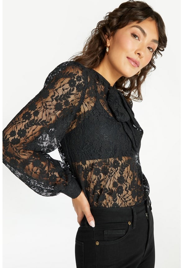 Bow Neck Lace Top - Image 3