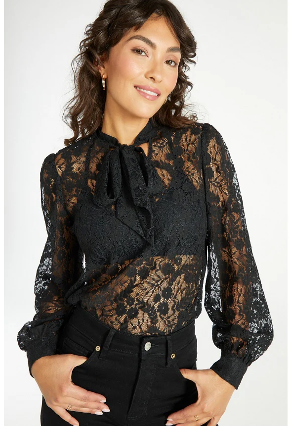 Bow Neck Lace Top - Image 4