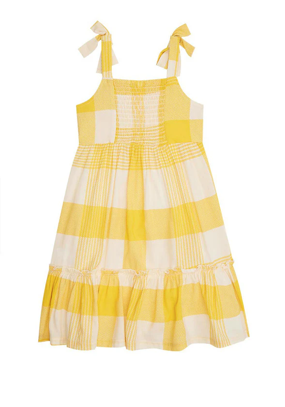 Bow Strap Plaid Ruffle Dress - Image 4