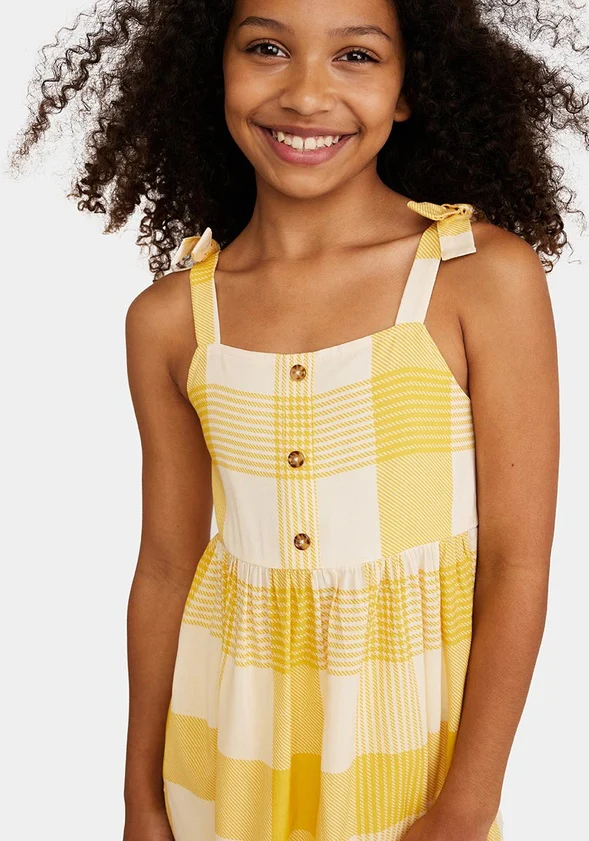 Bow Strap Plaid Ruffle Dress - Image 5