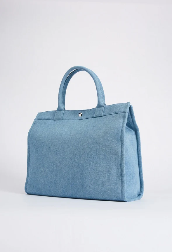 Boxy Fabric Tote With Slip Pockets - Image 2