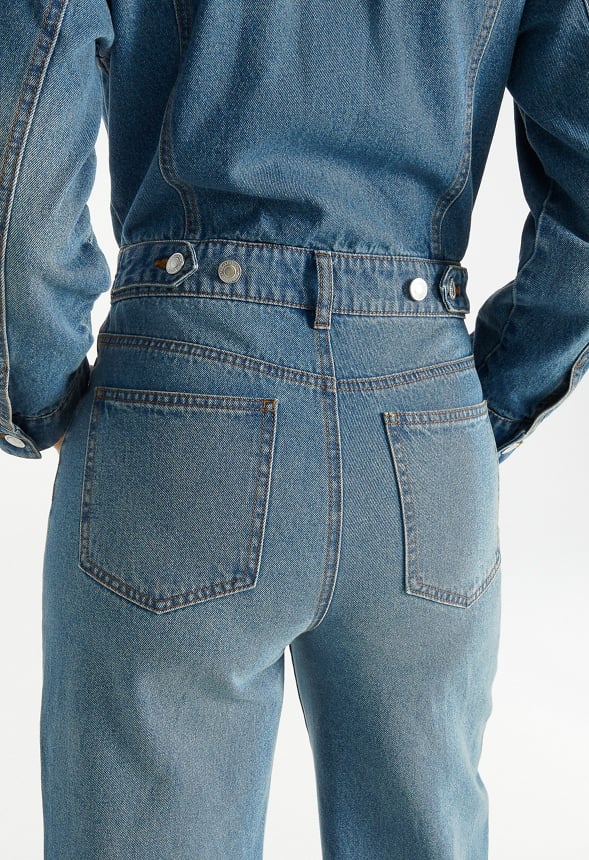 Boyfriend Denim Jumpsuit - Image 2