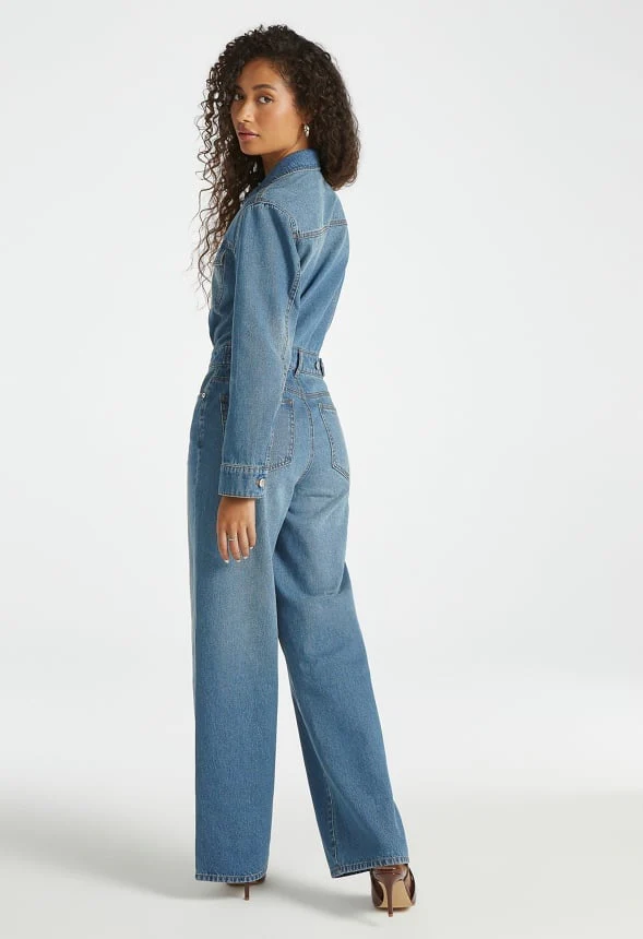 Boyfriend Denim Jumpsuit - Image 3
