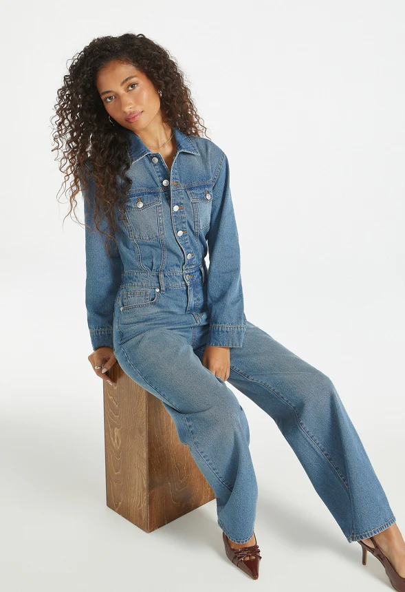 Boyfriend Denim Jumpsuit - Image 4