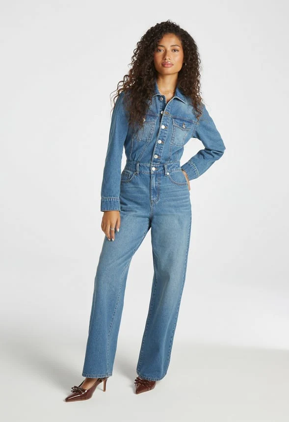 Boyfriend Denim Jumpsuit - Image 5
