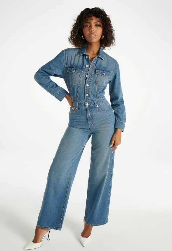 Boyfriend Denim Jumpsuit - Image 6