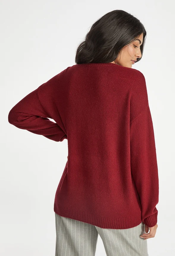 Boyfriend Pullover Crew Neck Sweater - Image 4