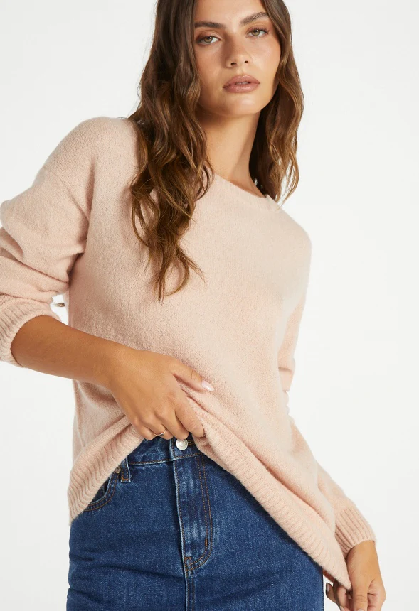 Boyfriend Pullover Crew Neck Sweater - Image 3