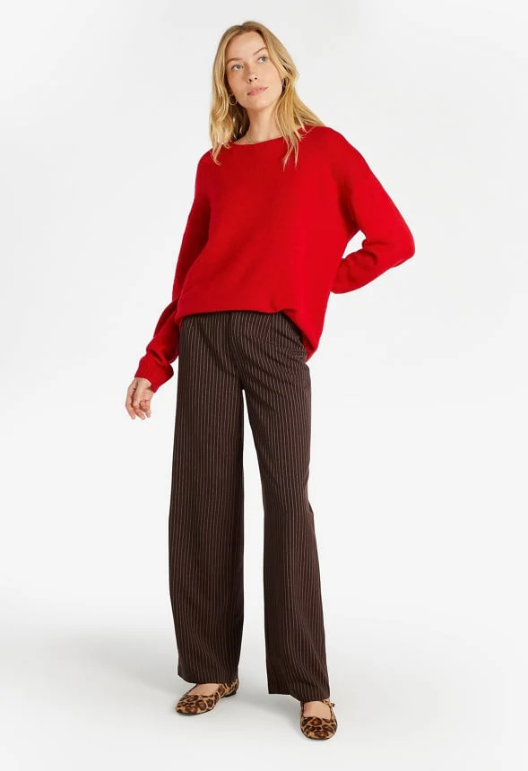 Boyfriend Pullover Crew Neck Sweater - Image 3