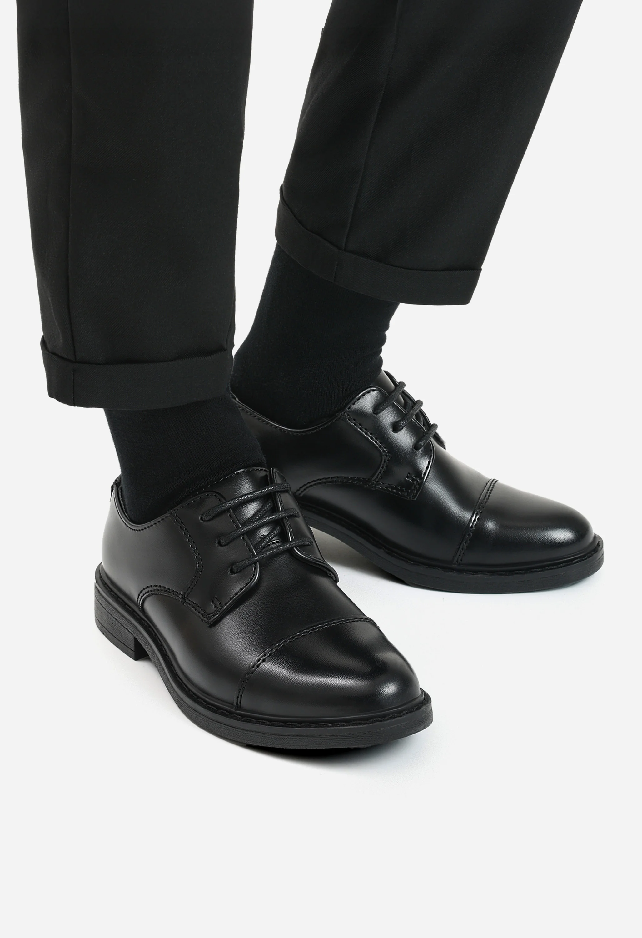 Boys' Vegan Leather Cap-Toe Dress Shoes - Image 2