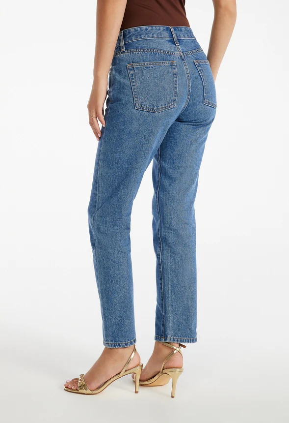 Brook Vintage Mid Rise Ankle Straight Leg Jeans - Image 2