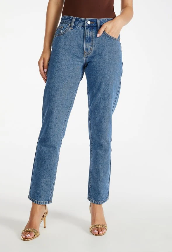 Brook Vintage Mid Rise Ankle Straight Leg Jeans - Image 3