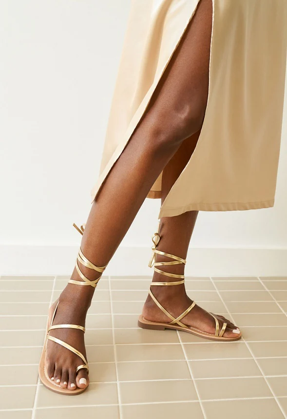 Brooke Ankle Tie Flat Sandal - Image 2