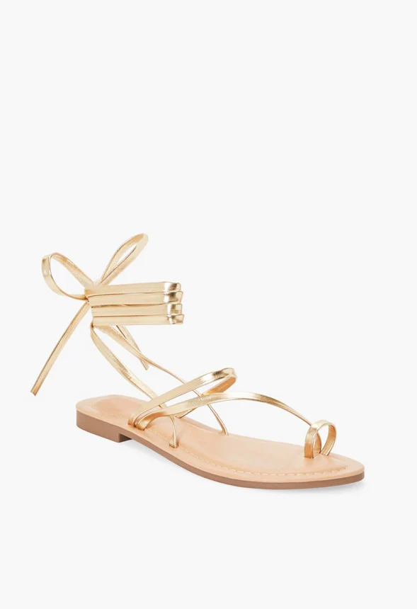 Brooke Ankle Tie Flat Sandal - Image 5