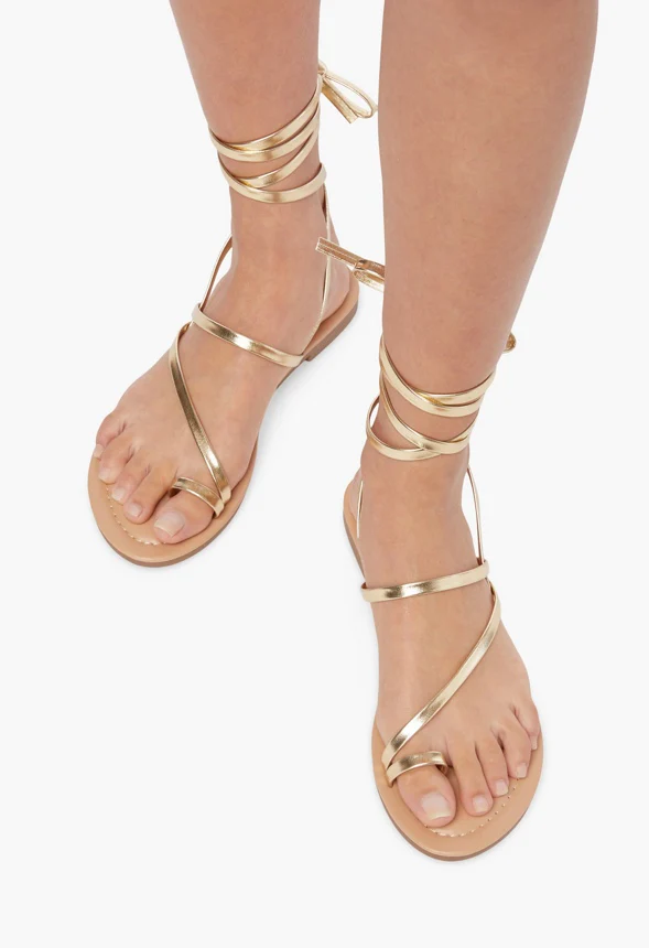 Brooke Ankle Tie Flat Sandal - Image 6