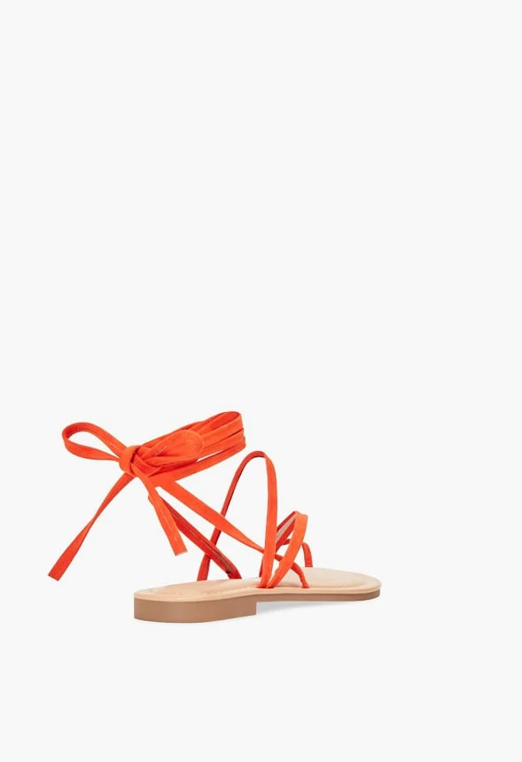 Brooke Ankle Tie Flat Sandal - Image 3