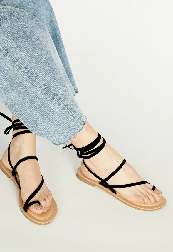 Brooke Ankle Tie Flat Sandal - Image 2