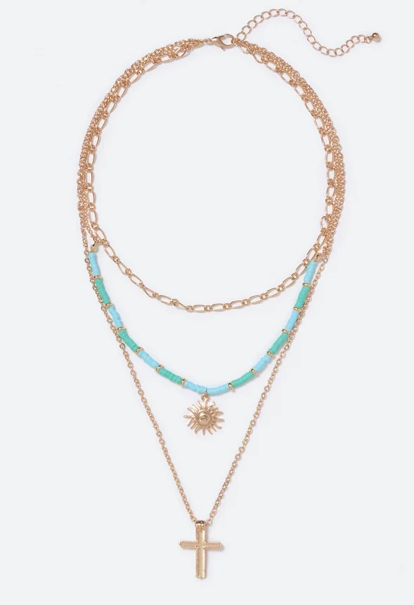 Brooke Cross and Sun Pendant Necklace - Image 2