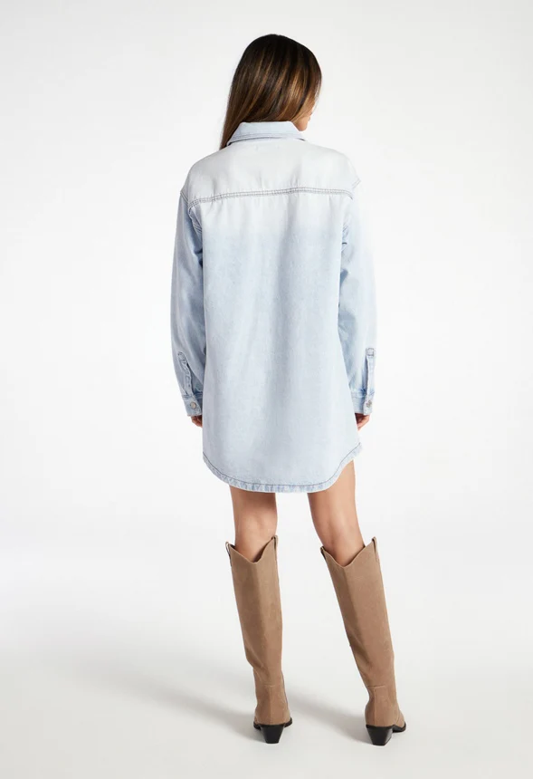 Brooks Denim Boyfriend Mini Shirt Dress - Image 2