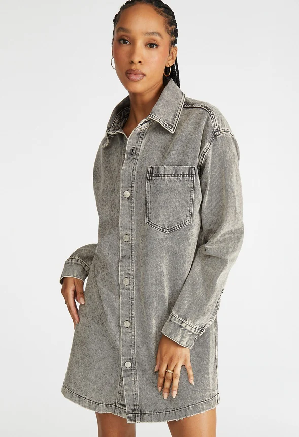 Brooks Denim Boyfriend Mini Shirt Dress