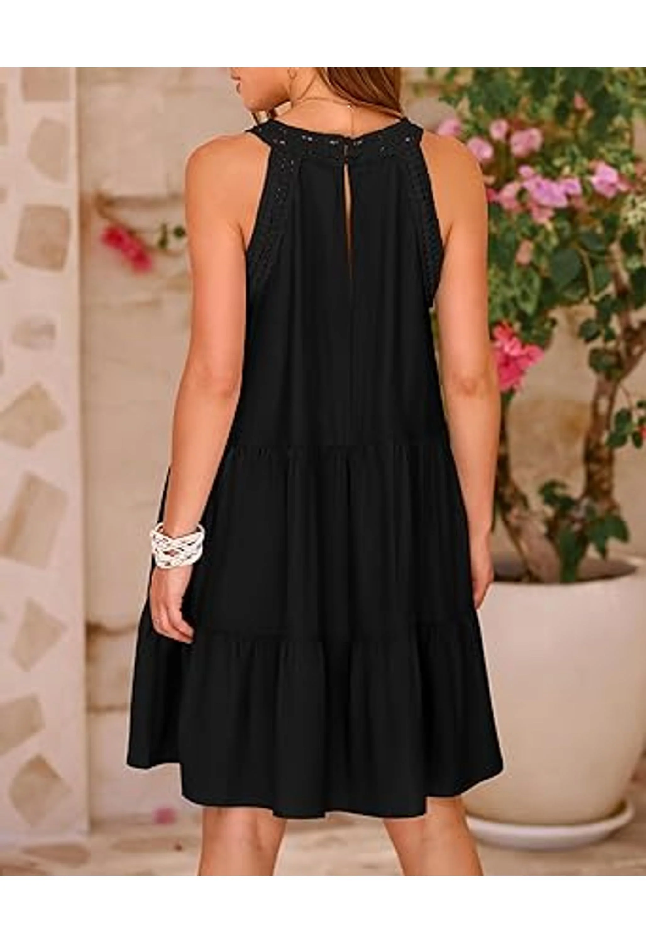 Women's Boho Halter Mini Sundress - Image 3