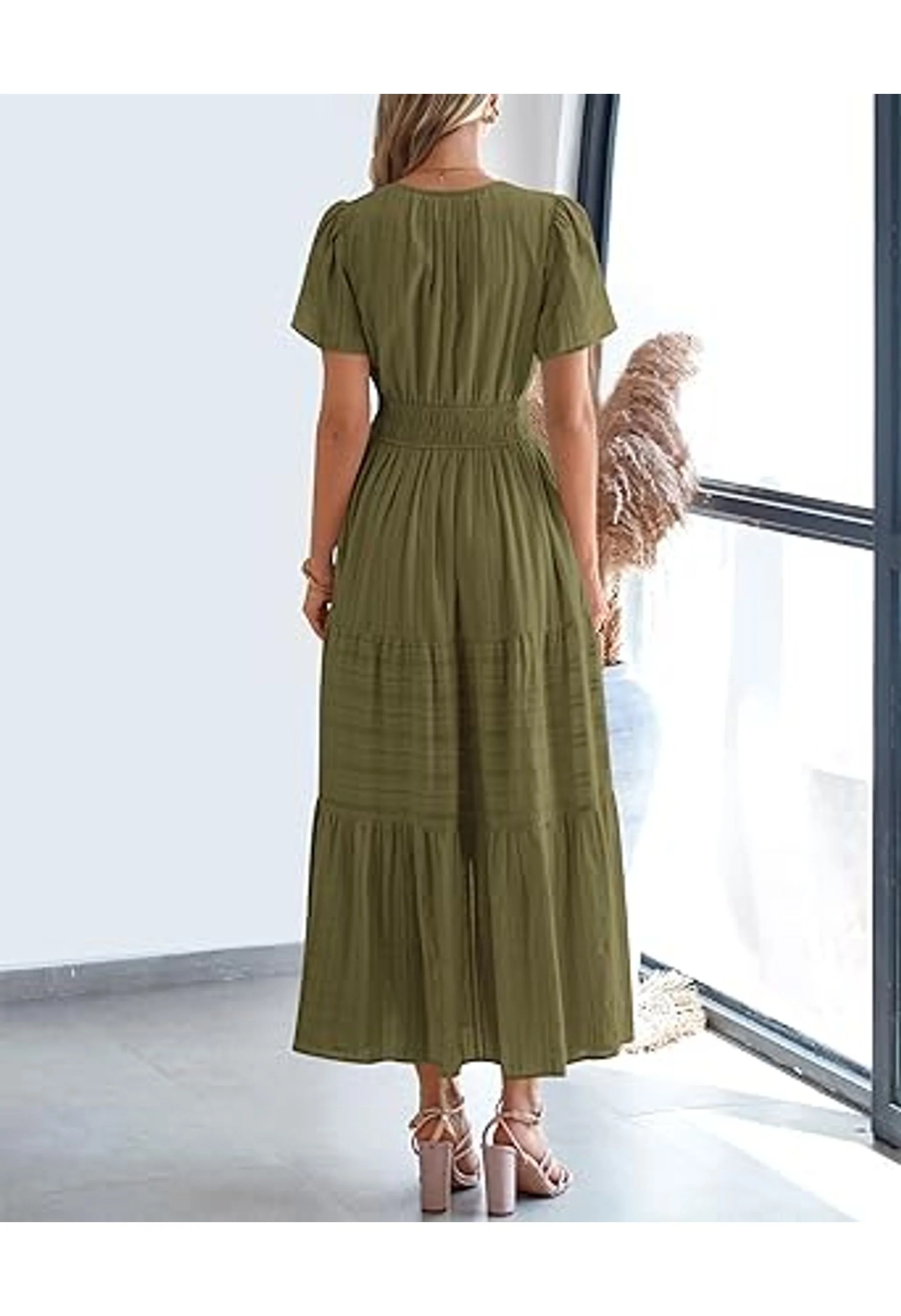 Women's Boho Midi Maxi Dress With Pockets - Image 3