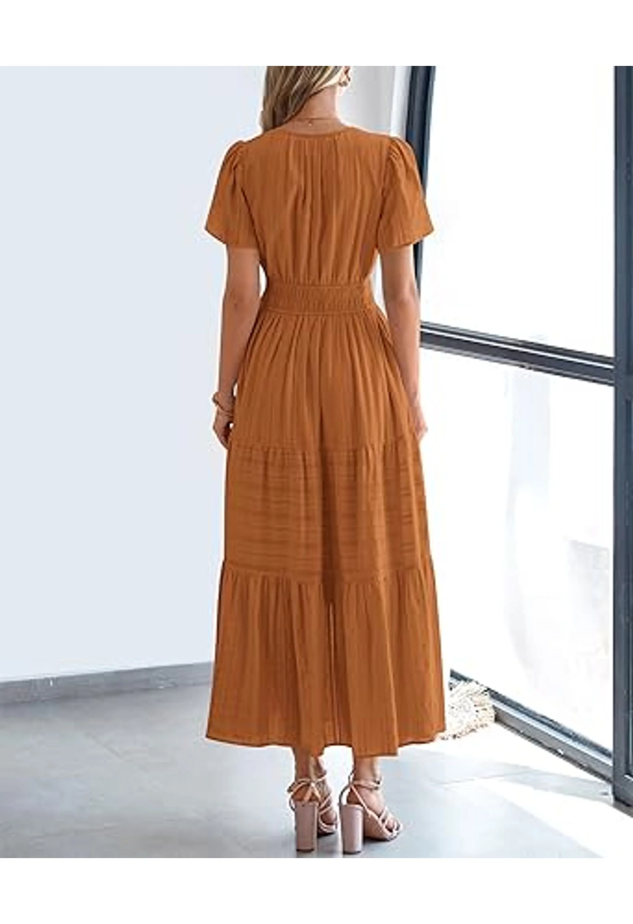 Women's Boho Midi Maxi Dress With Pockets - Image 3