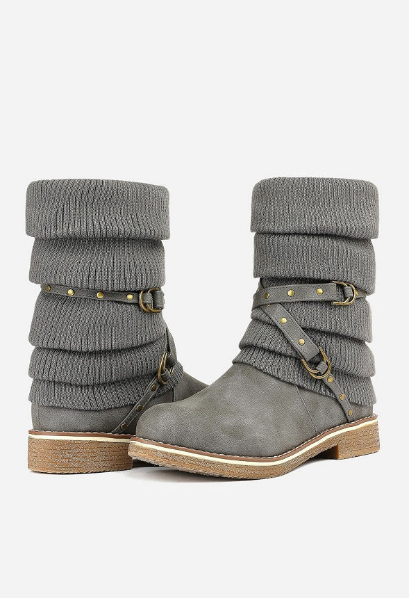 Buckle Strap Mid Calf Snow Boot - Image 3