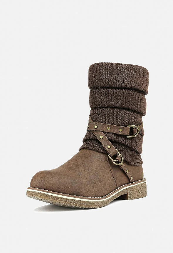 Buckle Strap Mid Calf Snow Boot - Image 3