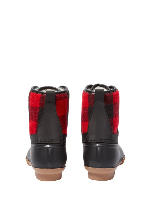 Buffalo Plaid Lace Up Duck Boot - Image 5
