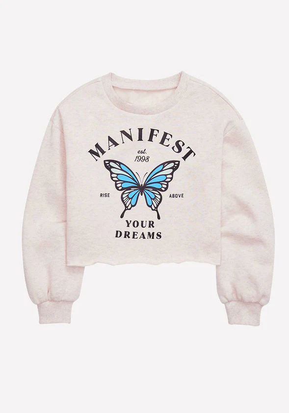Butterfly Cropped Sweatshirt - Image 3