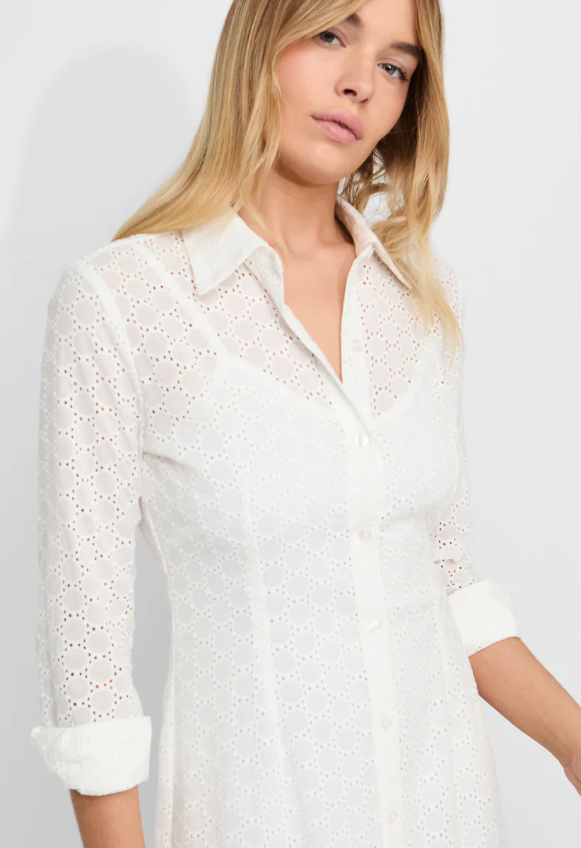 Button Down Eyelet Midi Dress - Image 5