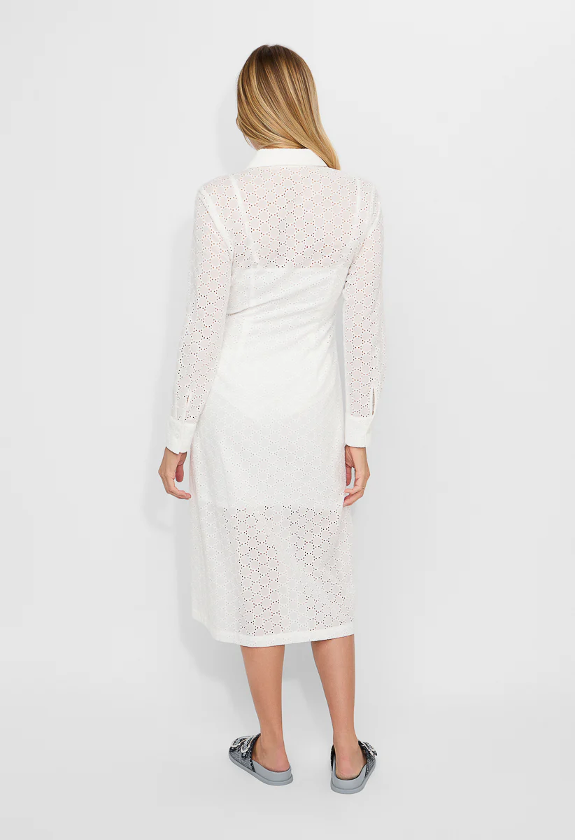 Button Down Eyelet Midi Dress - Image 6