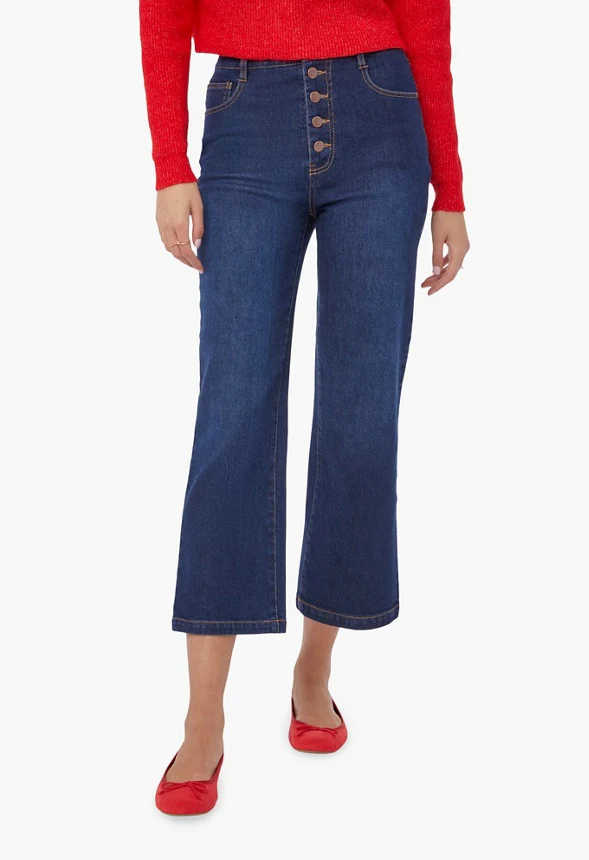 Button Fly Straight Leg Jeans - Image 2