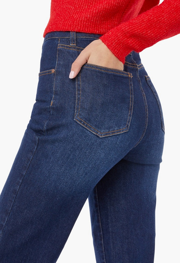 Button Fly Straight Leg Jeans - Image 4