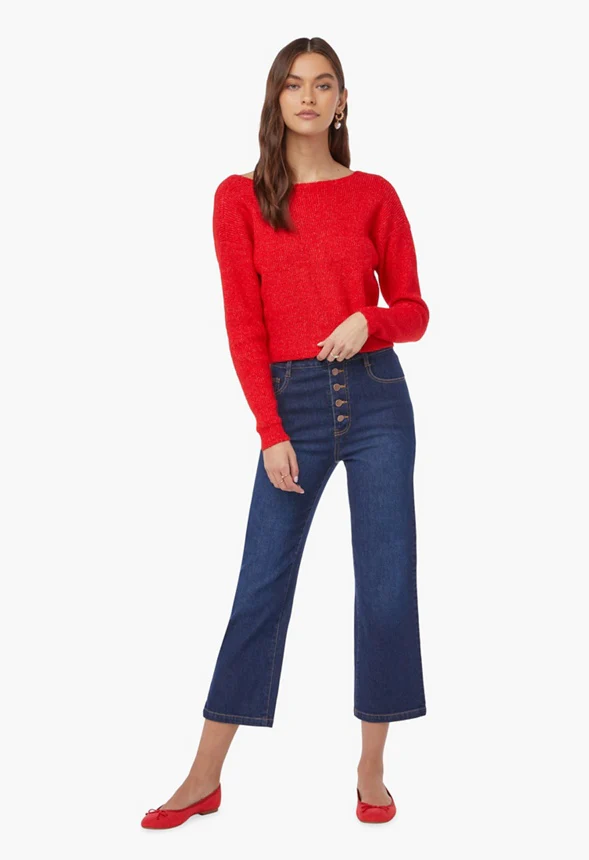 Button Fly Straight Leg Jeans - Image 5