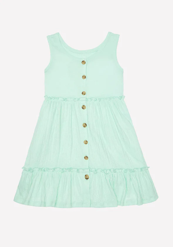 Button Front Crinkle Knit Dress - Image 3